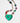 Necklace with colorful beads and a green heart-shaped pendant 