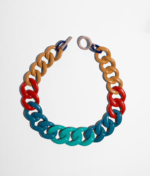 Katerina psoma Colorful chain-style necklace with acrylic links