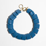 Katerina Psoma Blue short acrylic necklace with a gold clasp 