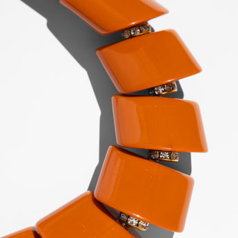 Katerina Psoma Orange short acrylic necklace with a gold clasp 