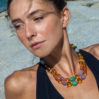 Katerina Psoma short necklace with yellow topaz