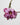 Deatil of a Katerina Psoma Short gold plated metal necklace with one big Murano glass flower in pink and violet colors