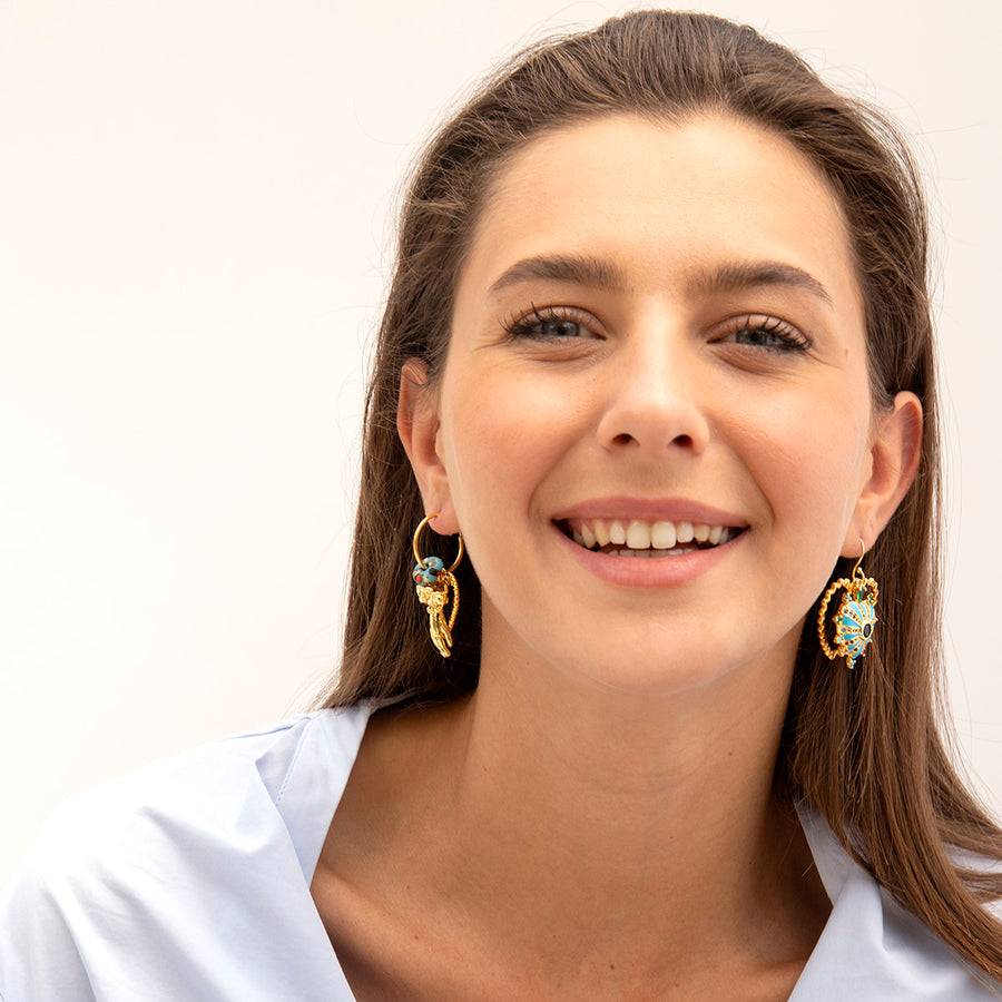 Aylin Earrings with Turquoise Heart