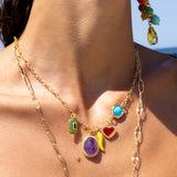 Katerina Psoma Amethyst Charm short Necklace