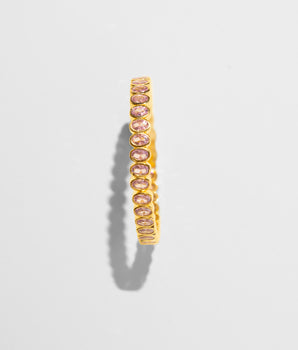 Katerina Psoma Gold Bangle with Pink Crystals