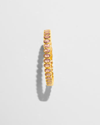 Katerina Psoma Gold Bangle with Pink Crystals