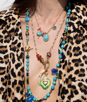 Amore Green Charm Necklace
