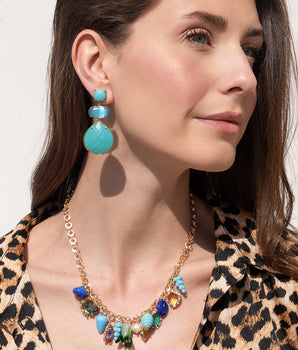 KATERINA PSOMA Turquoise Dangle  Earrings