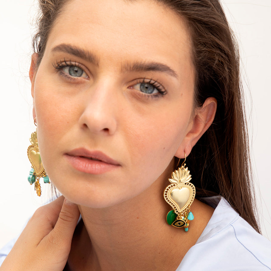 Katerina Psoma Dangle Earrings with Charms