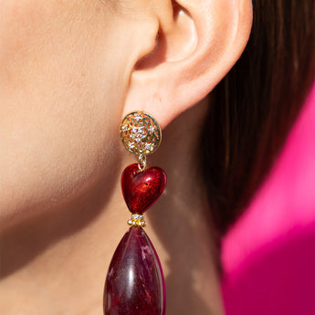 Katerina Psoma Strawberry Heart Earrings
