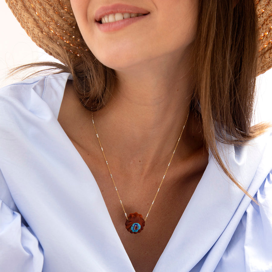 Katerina Psoma Brown Murano Seashell Short Necklace