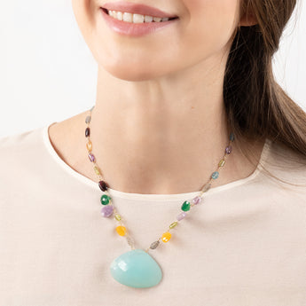 katerina Psoma short ecklace with semiprecious stones