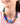 Katerina Psoma Blue Short Necklace with murano and trade beads