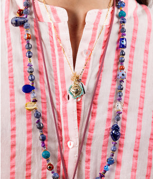 Brigitte Blue Long Necklace