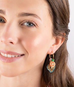 Katerina Psoma Amore Blue Hoop Earrings