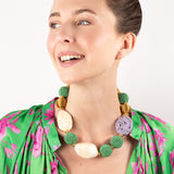 Katerina Psoma green short Necklace with Murano Beads