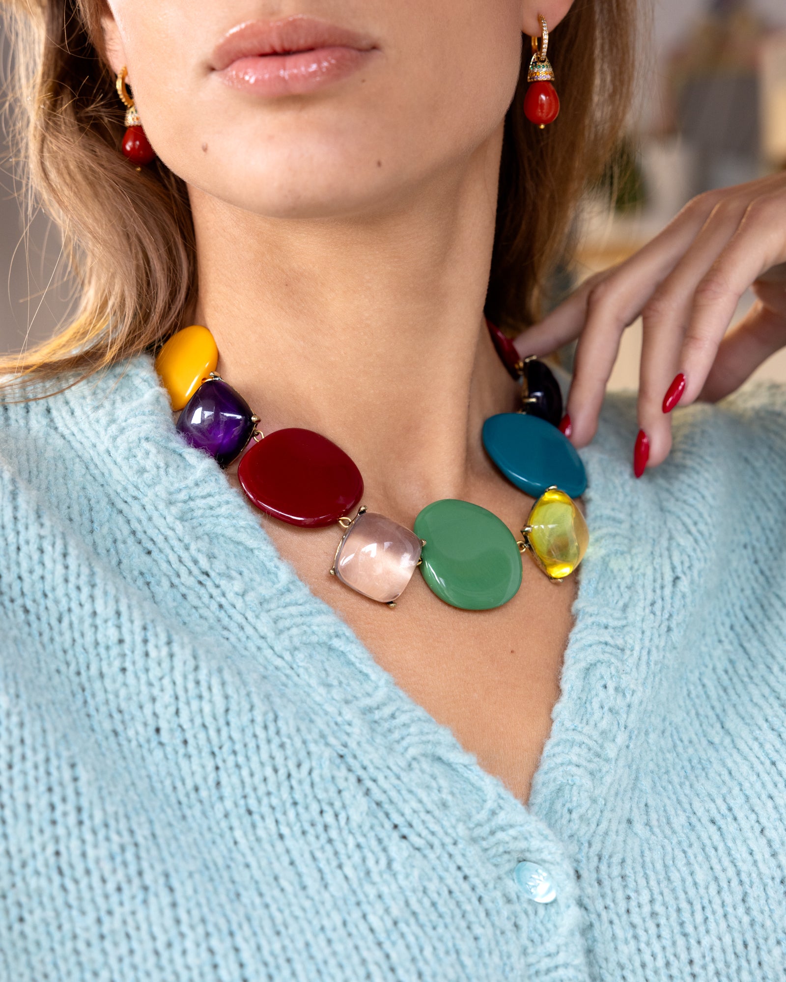 Katerina Psoma multicolored resin necklace