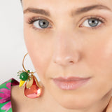 Katerina Psoma Statement Hoops gold plated with beaded fruits
