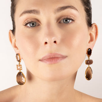 Katerina Psoma Brigitte Brown Dangle Earrings