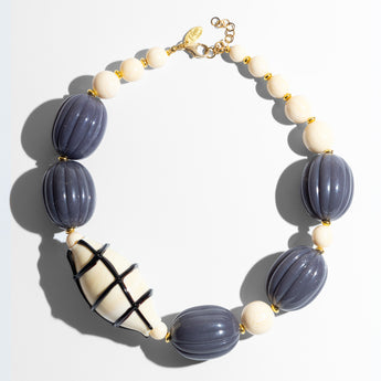 Katerina Psoma short grey necklace with Murano bead