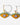 Katerina Psoma gold plated hoops with evil eye enamel dark Yellow