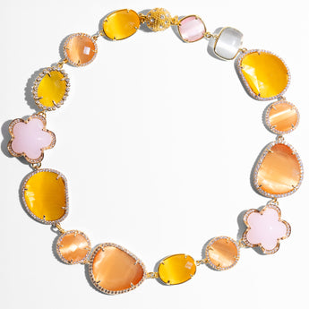 Katerina Psoma Pink and  Yellow Short Necklace