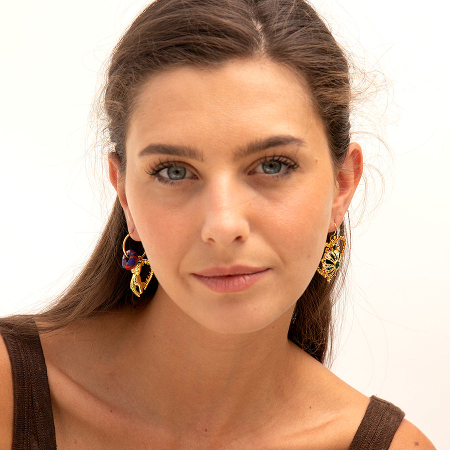 Katerina Psoma Earrings with Black Heart