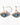 Katerina Psoma gold plated hoops with evil eye enamel grey