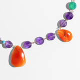 Katerina Psoma short necklace with amethyst and carnelian detail