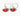 Katerina Psoma gold plated hoops with evil eye enamel red