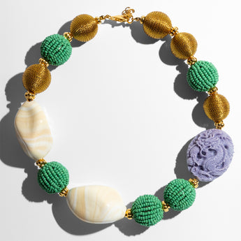 Katerina Psoma green short Necklace with Murano Beads