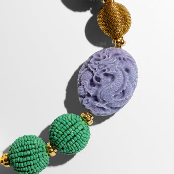 Katerina Psoma green short Necklace with Murano Beads