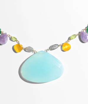 katerina Psoma short ecklace with semiprecious stones