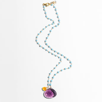 katerina Psoma necklace with turquoise and amethyst