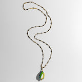Katerina Psoma Easter Murano Egg with Gold plated chain aventurina white 