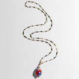 Katerina Psoma Easter Murano Egg with Gold plated chain murrina red