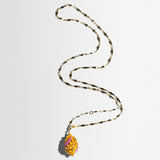 Katerina Psoma Easter Murano Egg with Gold plated chain aventurina yellow pink