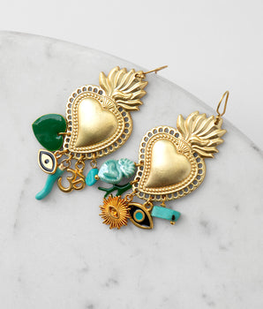 Katerina Psoma Dangle Earrings with Charms gold plated