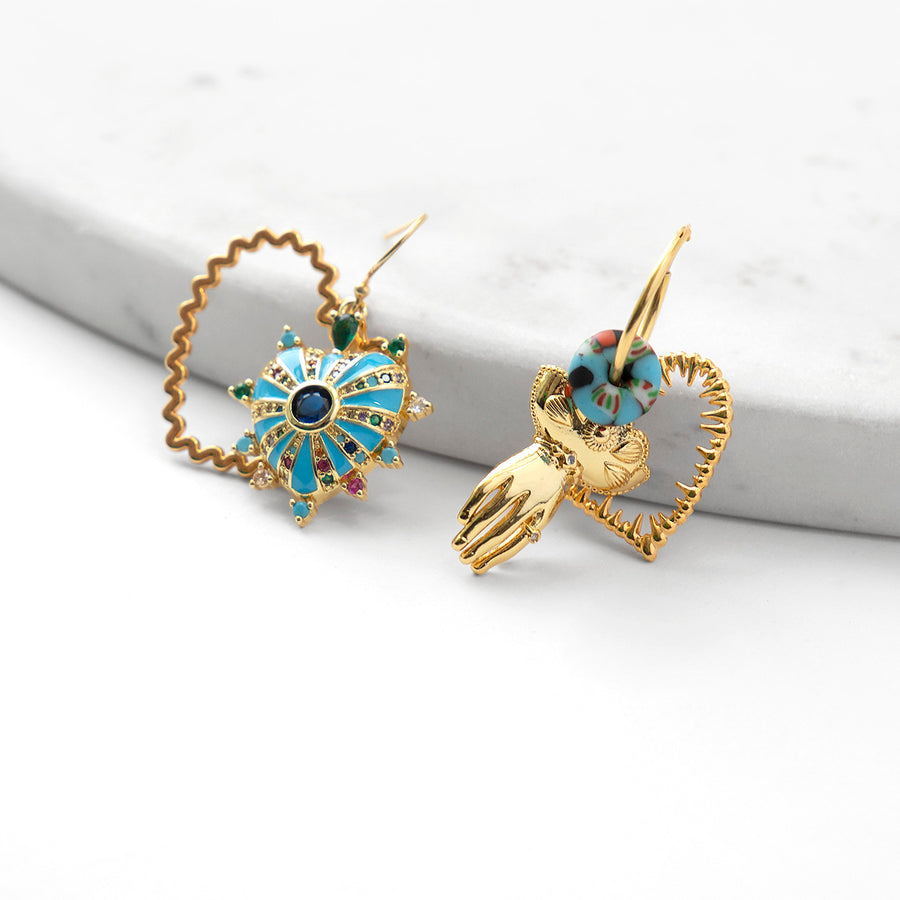Aylin Earrings with Turquoise Heart