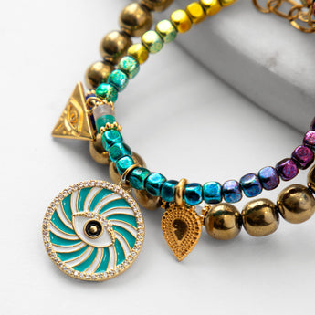 katerina Psoma Gold and Colored Hematite Bracelet