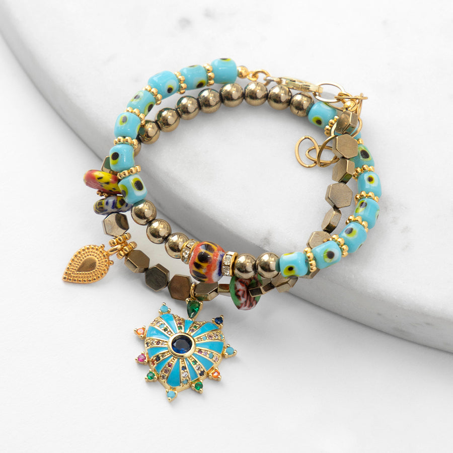 Katerina Psoma Turquoise Evil Eye Bracelet