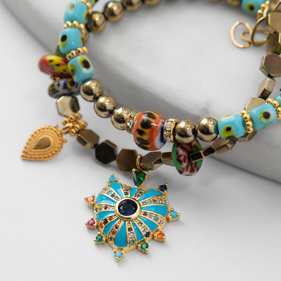 Katerina Psoma Turquoise Evil Eye Bracelet summer jewelry