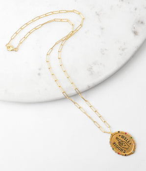 Katerina Psoma Gold plated pendant necklace with stones semiprecious 925 silver chain detail