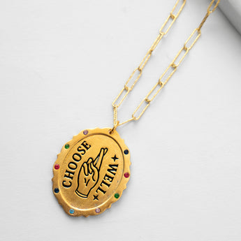 Katerina Psoma Gold plated pendant necklace with stones