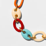 Katerina Psoma Short Multicolor Necklace with links resin and metal