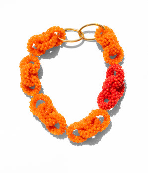 Katerina Psoma Knot Orange Short Necklace