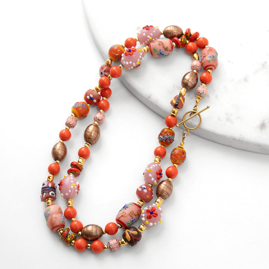 Katerina Psoma Rosalba Orange Bead Necklace