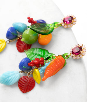 Katerina Psoma Dangle Earrings with fruits