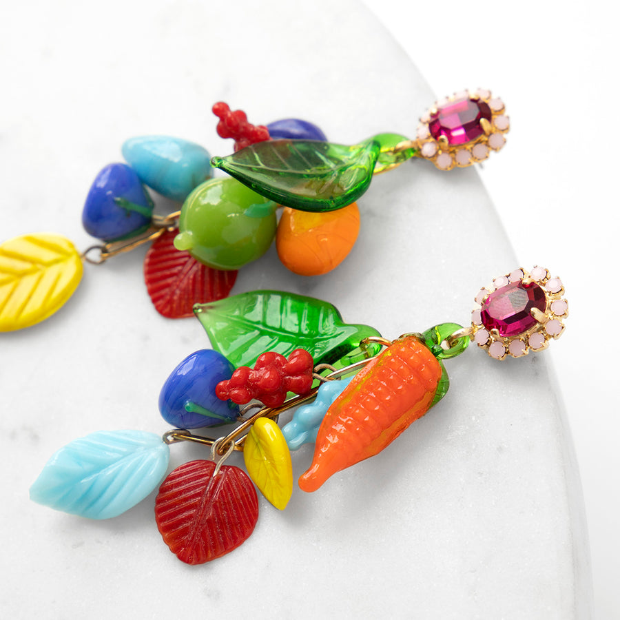 Katerina Psoma Dangle Earrings with fruits