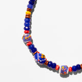 Katerina Psoma Colorful beaded necklace with a gold chain and trade beads